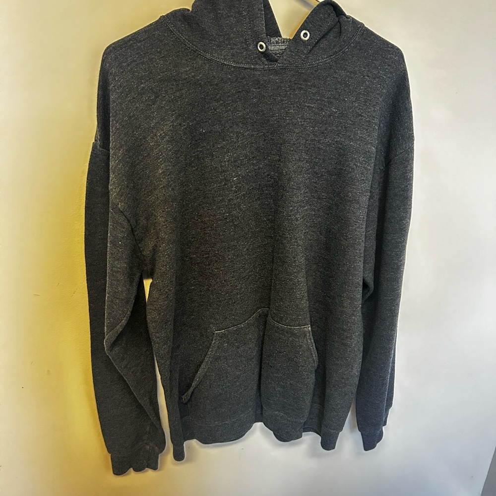 Charcoal Gray Fleece Hoodie | Cozy Pullover Sweatshirt Unisex Size, Large size